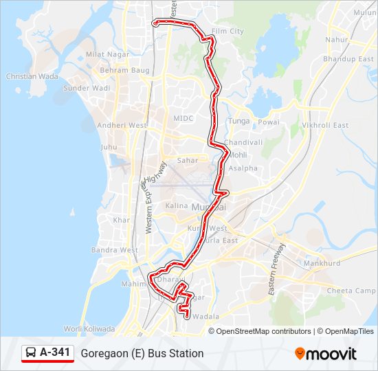 A-341 Bus Line Map