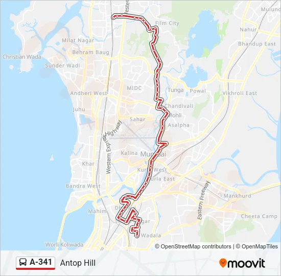 A-341 Bus Line Map