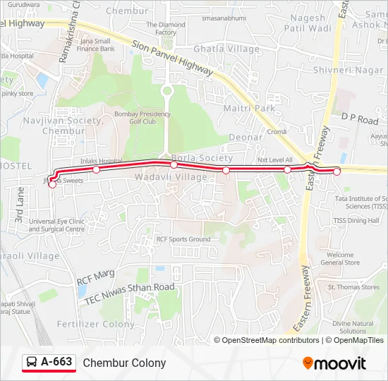 A663 Route: Schedules, Stops & Maps - Chembur Colony (Updated)