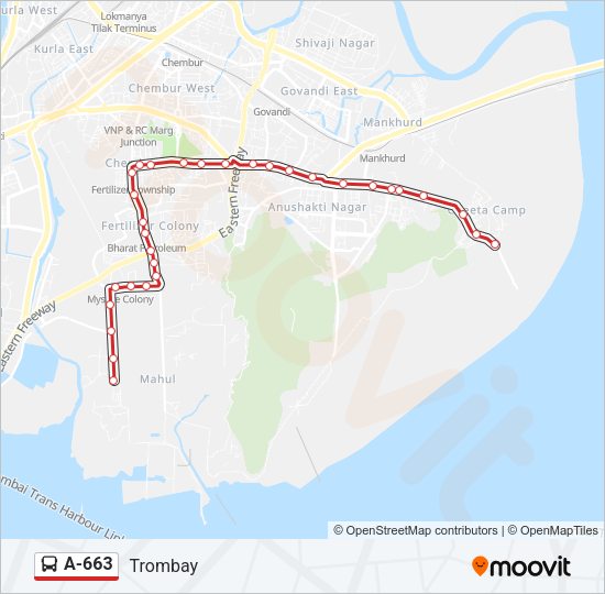 A-663 Bus Line Map