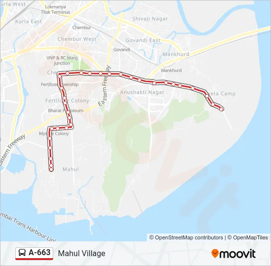 A-663 Bus Line Map