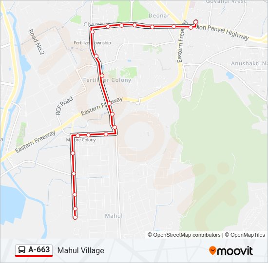 A-663 bus Line Map