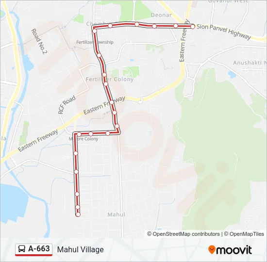 A-663 Bus Line Map