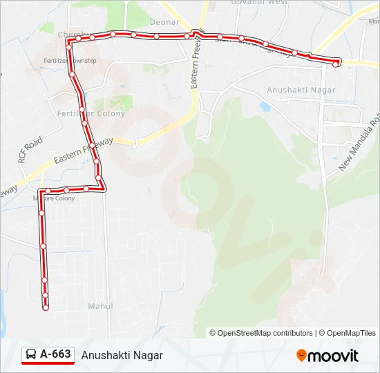 A-663 Bus Line Map