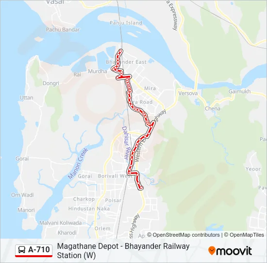 A-710 Bus Line Map