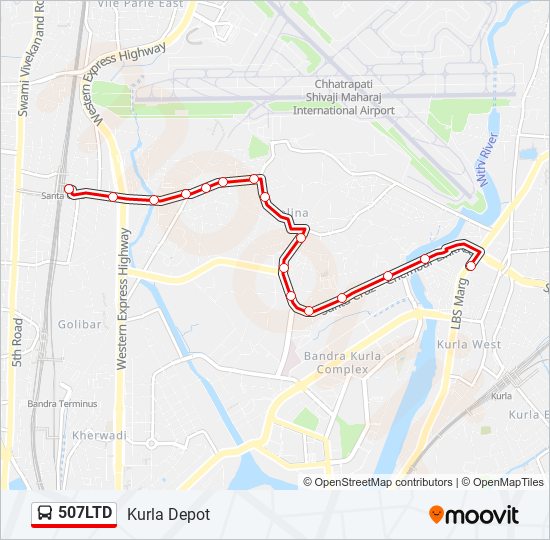 507LTD bus Line Map