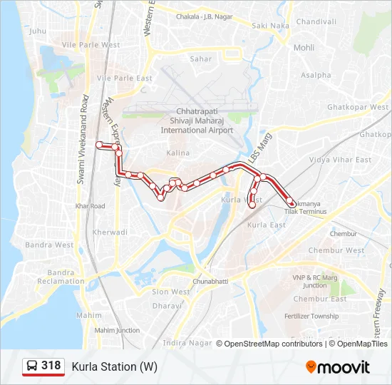 318 Bus Line Map