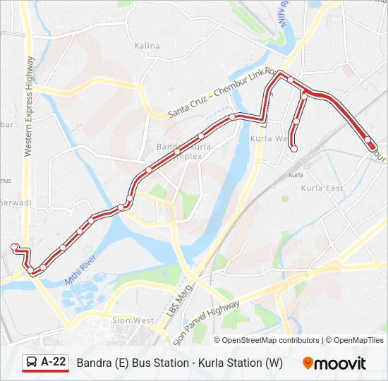 A-22 Bus Line Map