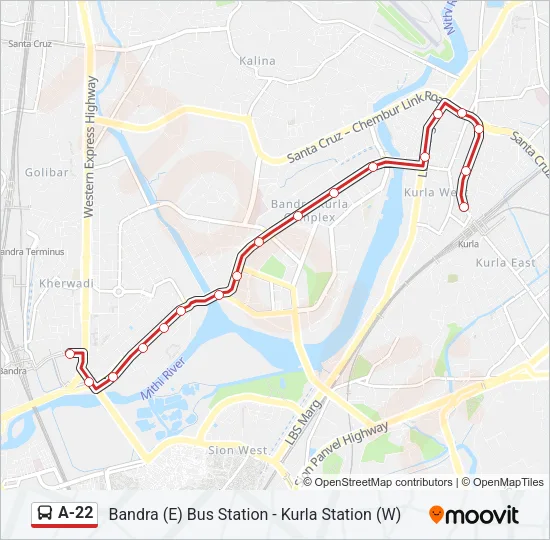 A-22 Bus Line Map