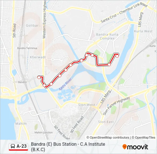 A-23 Bus Line Map