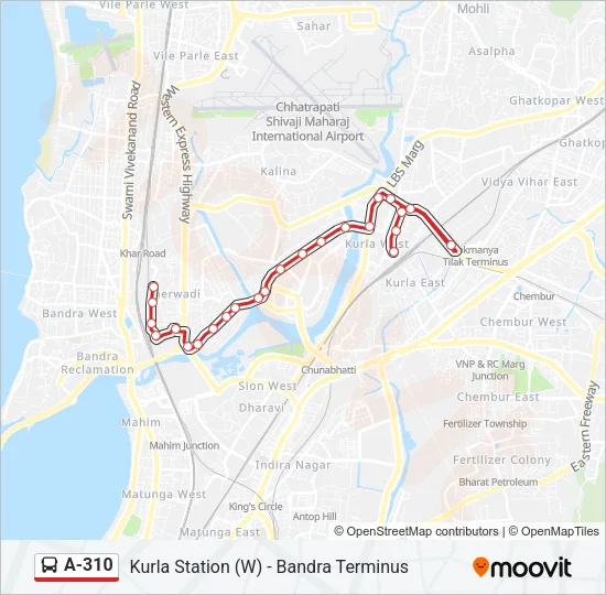 A-310 Bus Line Map