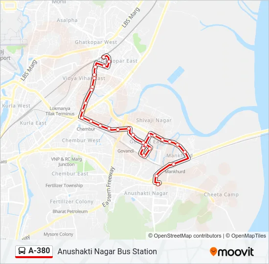 A-380 Bus Line Map