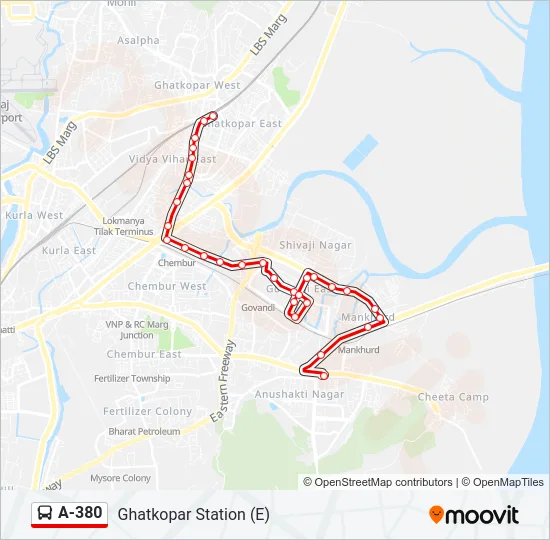 A-380 Bus Line Map