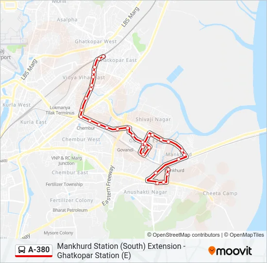 A-380 Bus Line Map