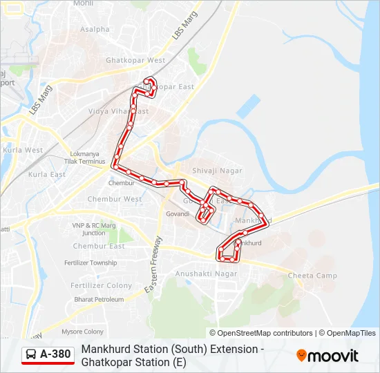 A-380 Bus Line Map
