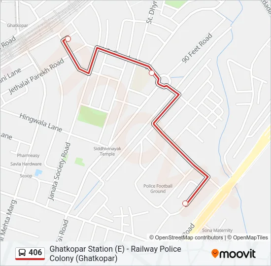 406 Bus Line Map