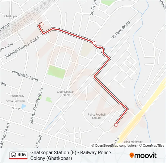 406 Bus Line Map