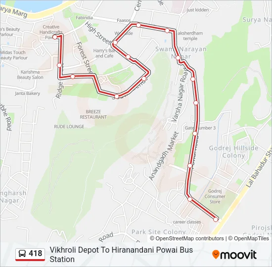418 Bus Line Map
