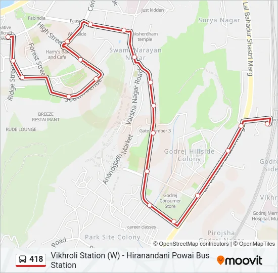 418 Bus Line Map