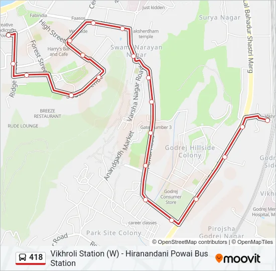 418 Bus Line Map