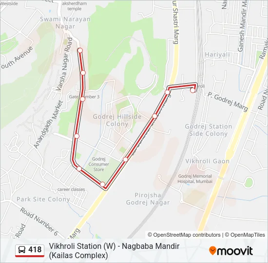 418 Bus Line Map