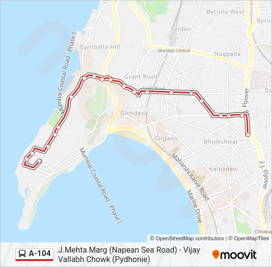 A-104 Bus Line Map
