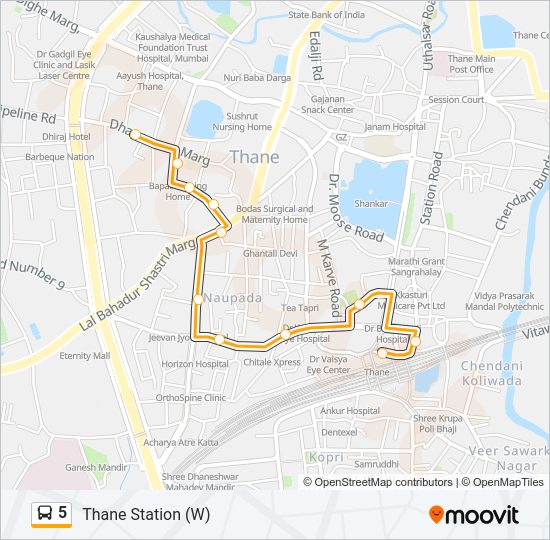 5 Bus Line Map