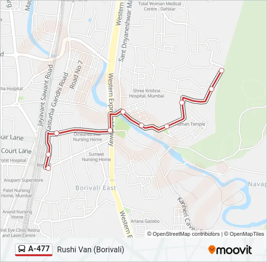 A-477 Bus Line Map
