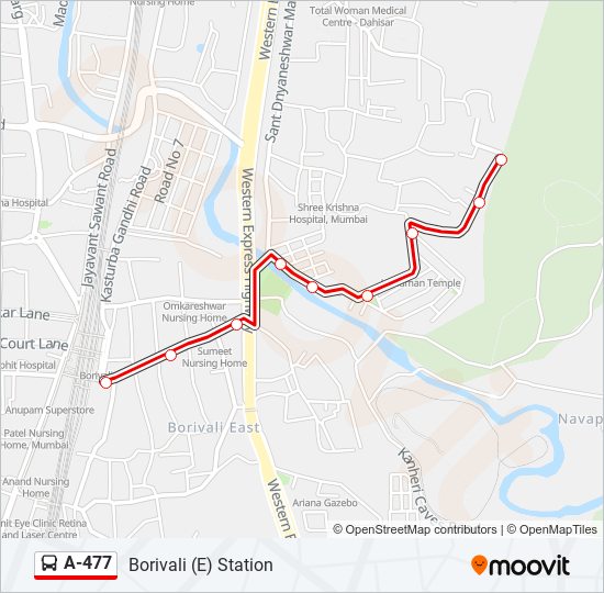 A-477 bus Line Map