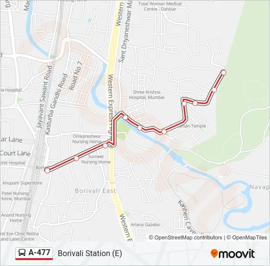 A-477 Bus Line Map