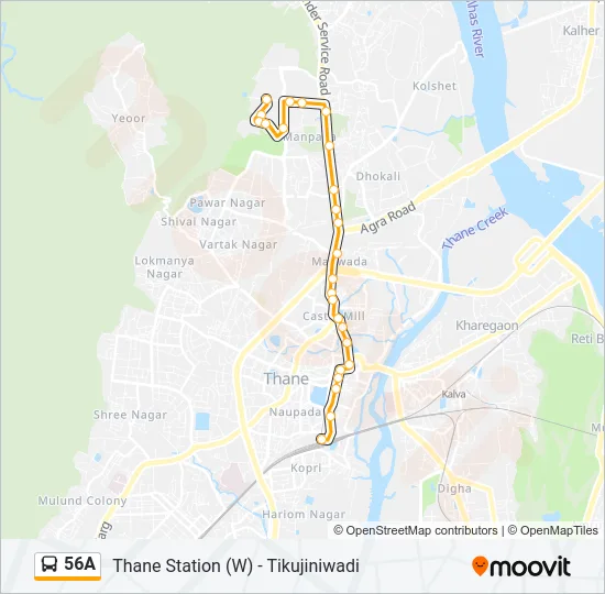 56A Bus Line Map