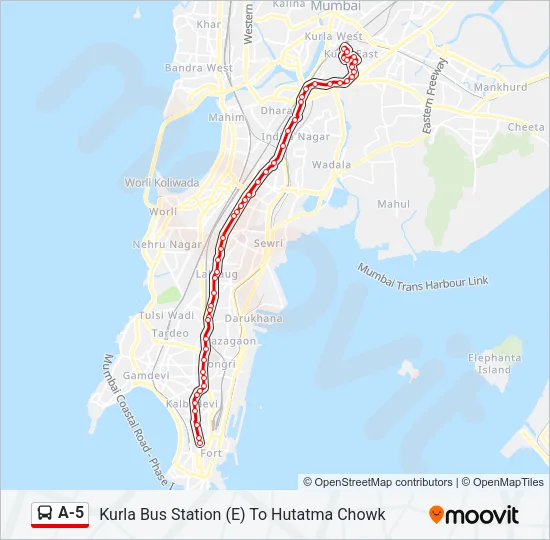 A-5 Bus Line Map