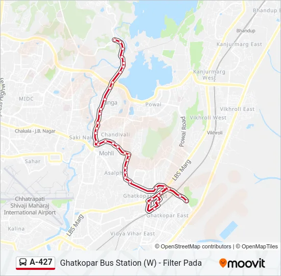 A-427 Bus Line Map