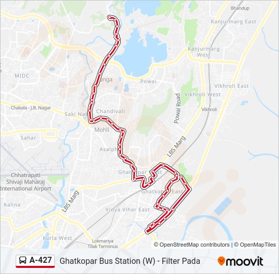 A-427 bus Line Map