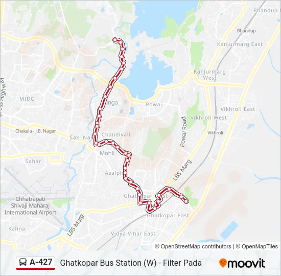 A-427 Bus Line Map