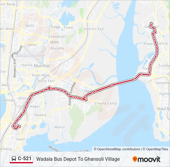 C-521 Bus Line Map