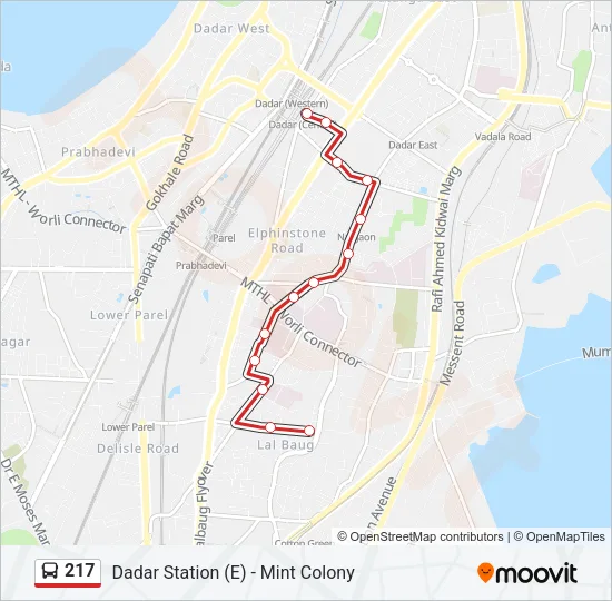 217 Bus Line Map