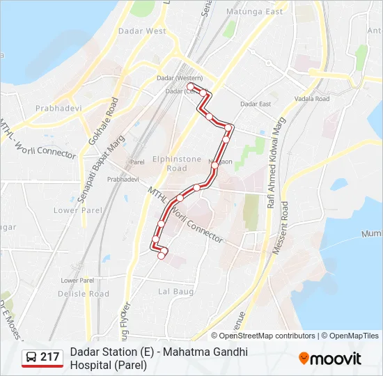 217 Bus Line Map