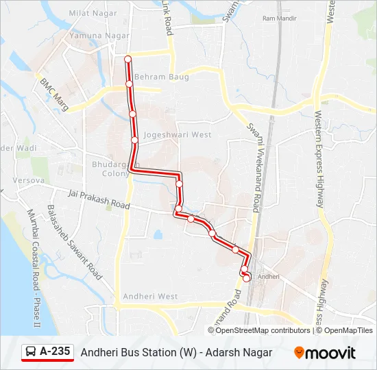 A-235 Bus Line Map