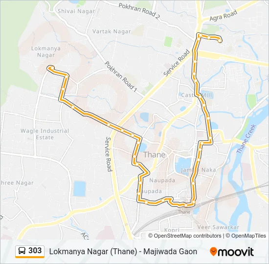 303 Bus Line Map