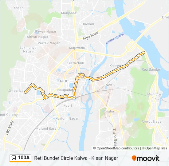 100A Bus Line Map