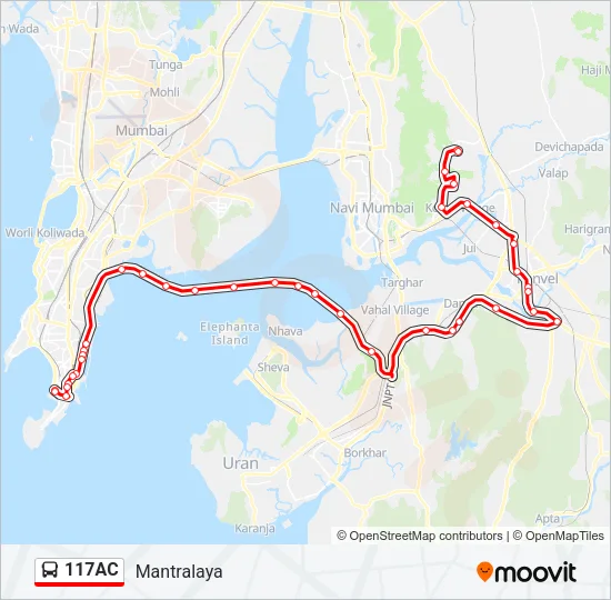 117AC Bus Line Map