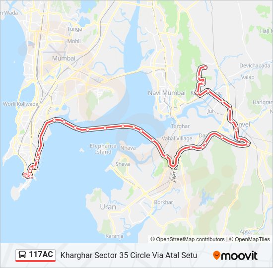 117AC bus Line Map