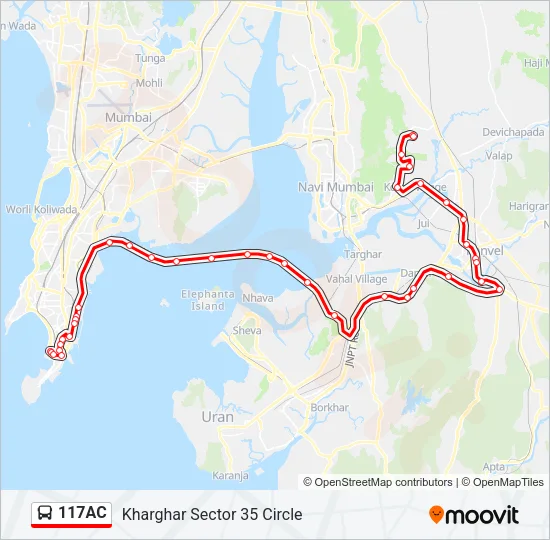 117AC Bus Line Map
