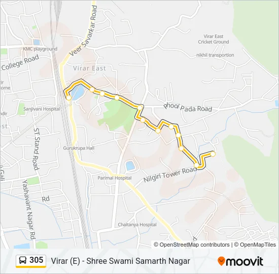 305 Bus Line Map