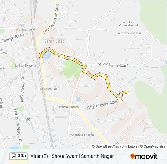 305 Bus Line Map