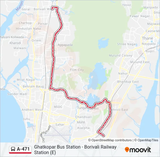 A-471 Bus Line Map