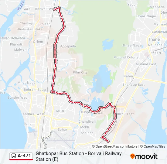 A-471 Bus Line Map