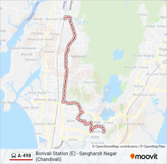 A-498 Bus Line Map