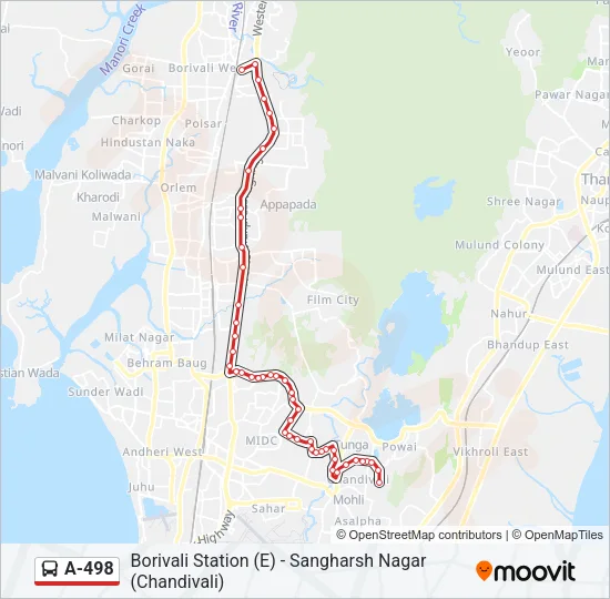 A-498 Bus Line Map